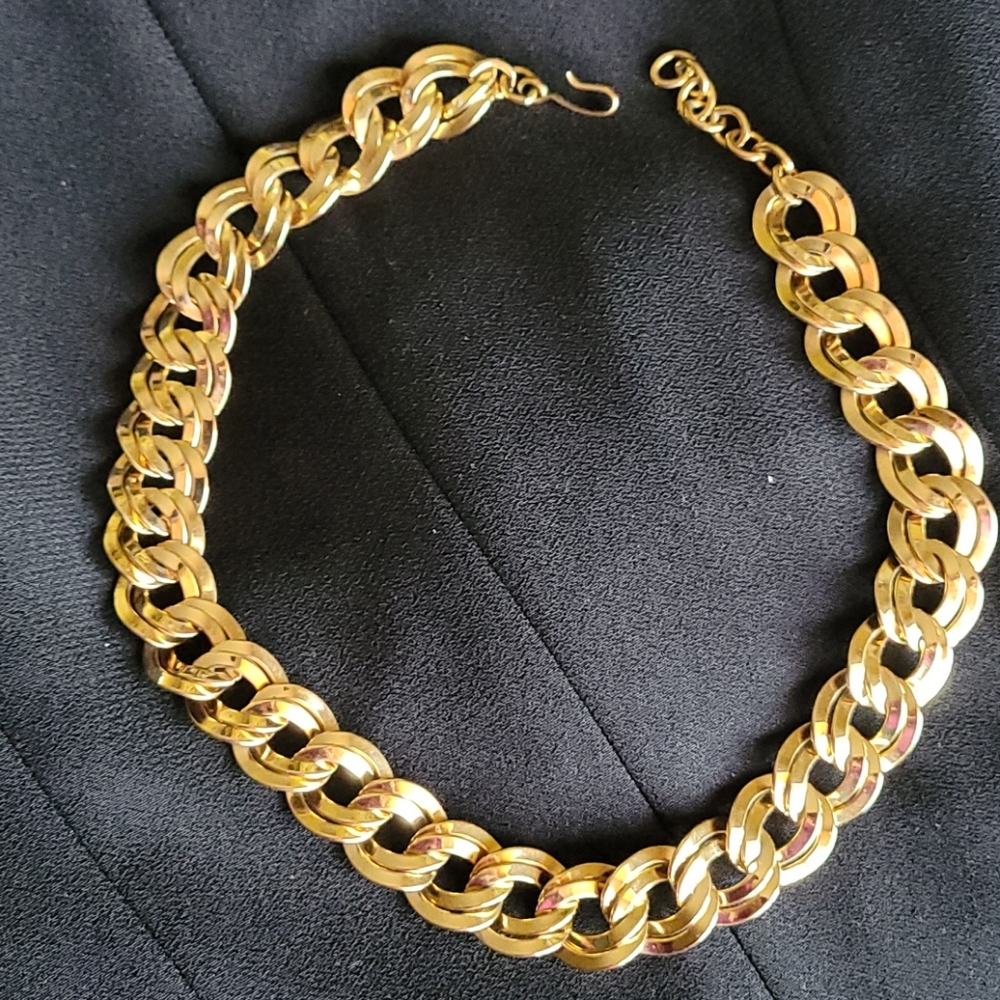 Vintage Monet Bold Gold Chain Necklace